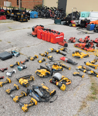 Stolen tools that were recovered